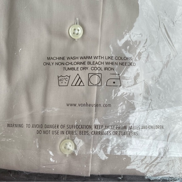 VanHeusen Poplin Button Up Dress Shirt Size 18 34/35 (NWT) - Picture 8 of 8